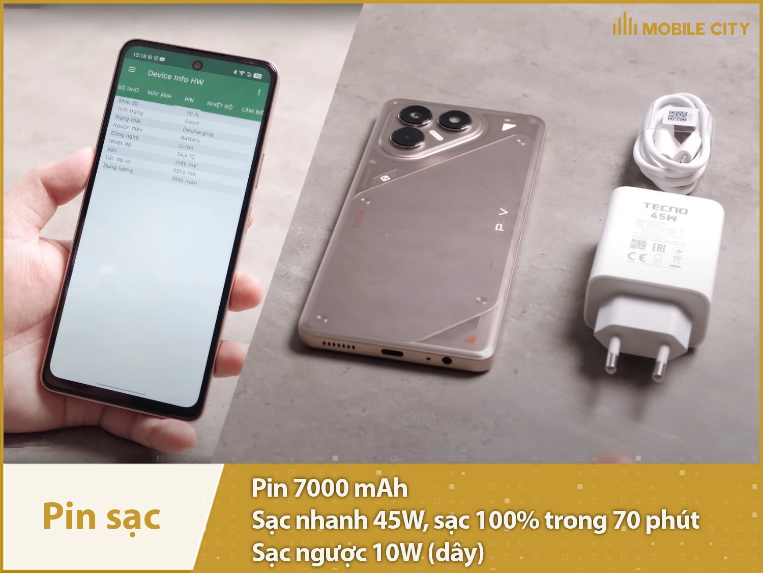 Pin khủng 7000mAh & Sạc nhanh 45W