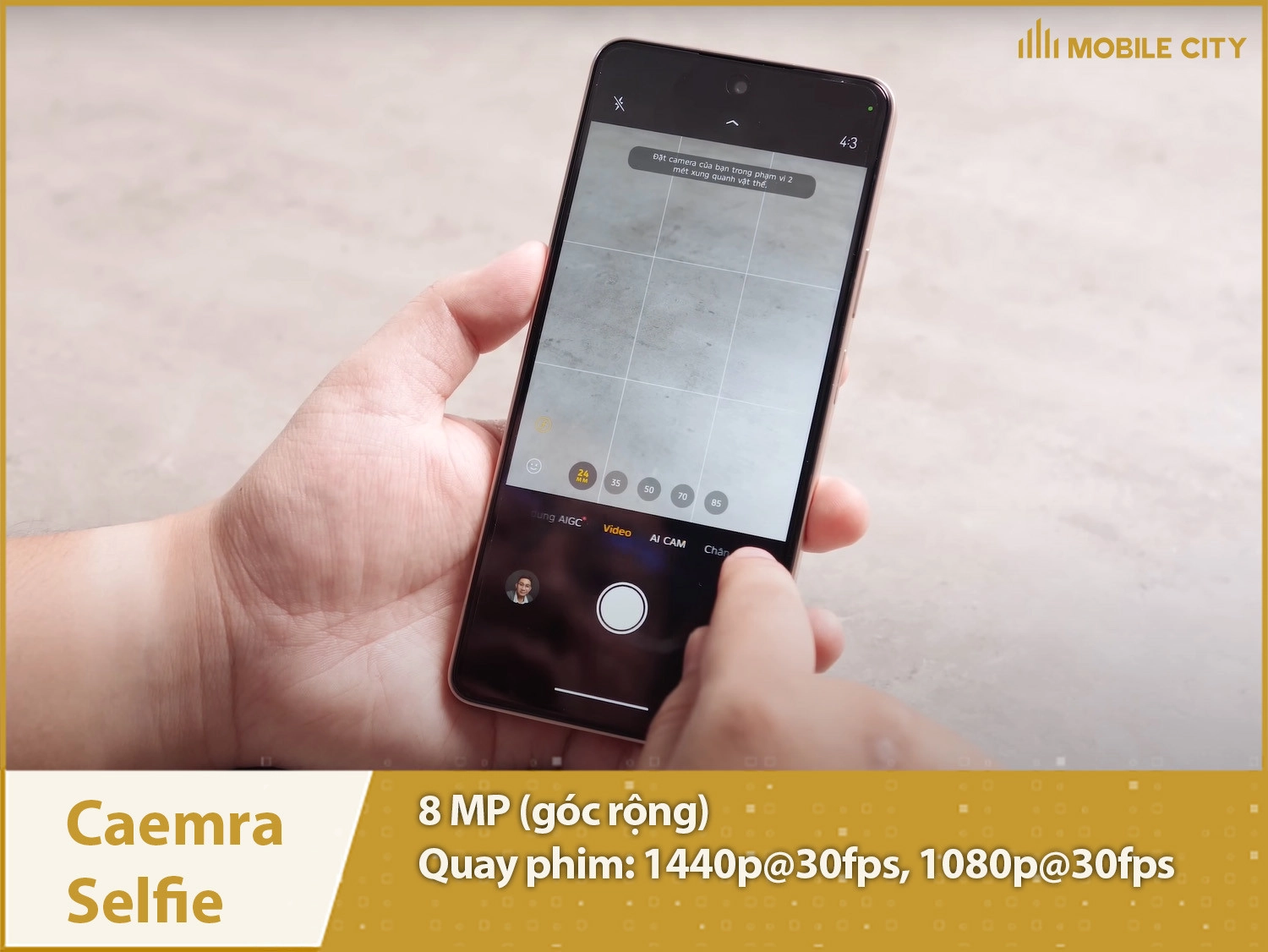Camera selfie 8MP & Quay video 1440p