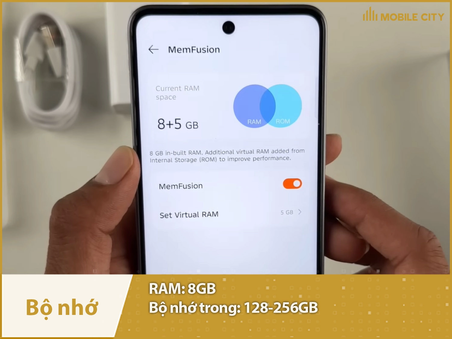 Tecno POVA 7 5G có RAM 8GB & Bộ nhớ trong 128-256GB