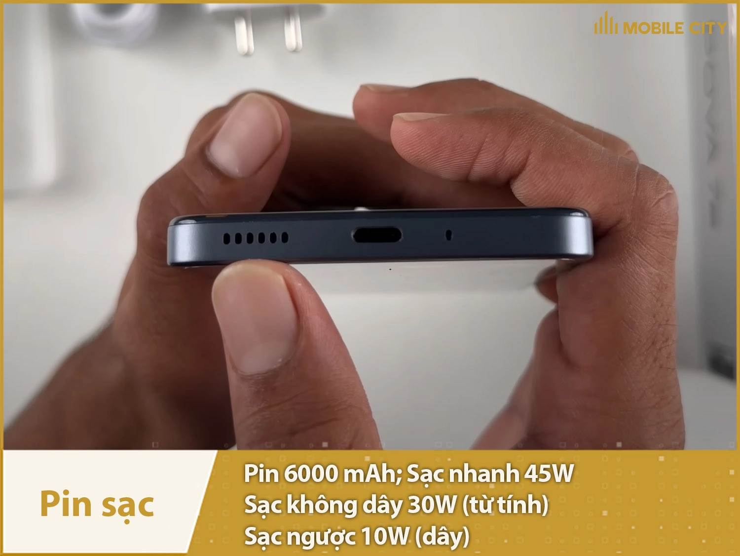 Pin khủng 6000mAh & Sạc 45W, sạc không dây 30W