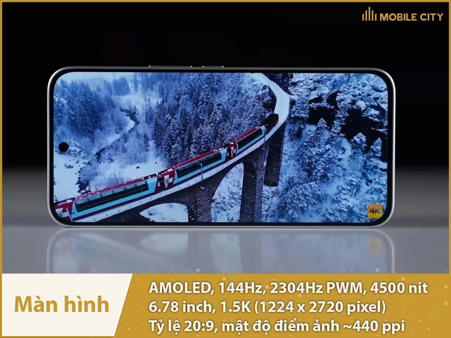Màn hình AMOLED 144Hz, 6,78 inch 1.5K, độ sáng 4500nit