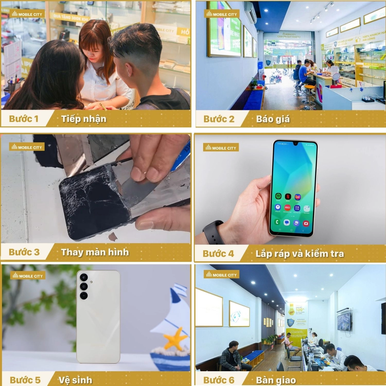 Thay màn hình Samsung Galaxy A16, quy trình
