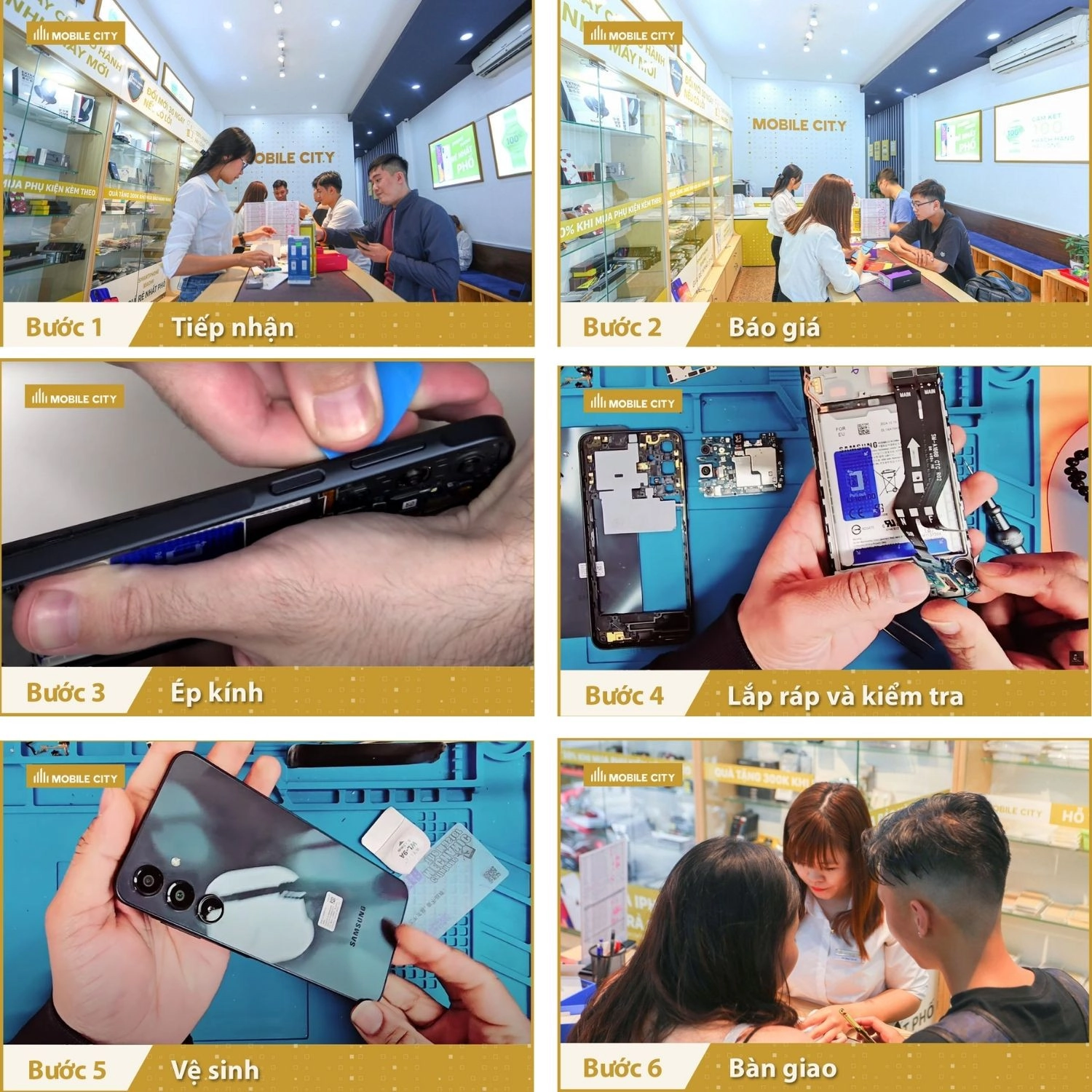 Ép kính Samsung Galaxy A16, Quy trình ép kính Samsung Galaxy A16 chuẩn xác nhất