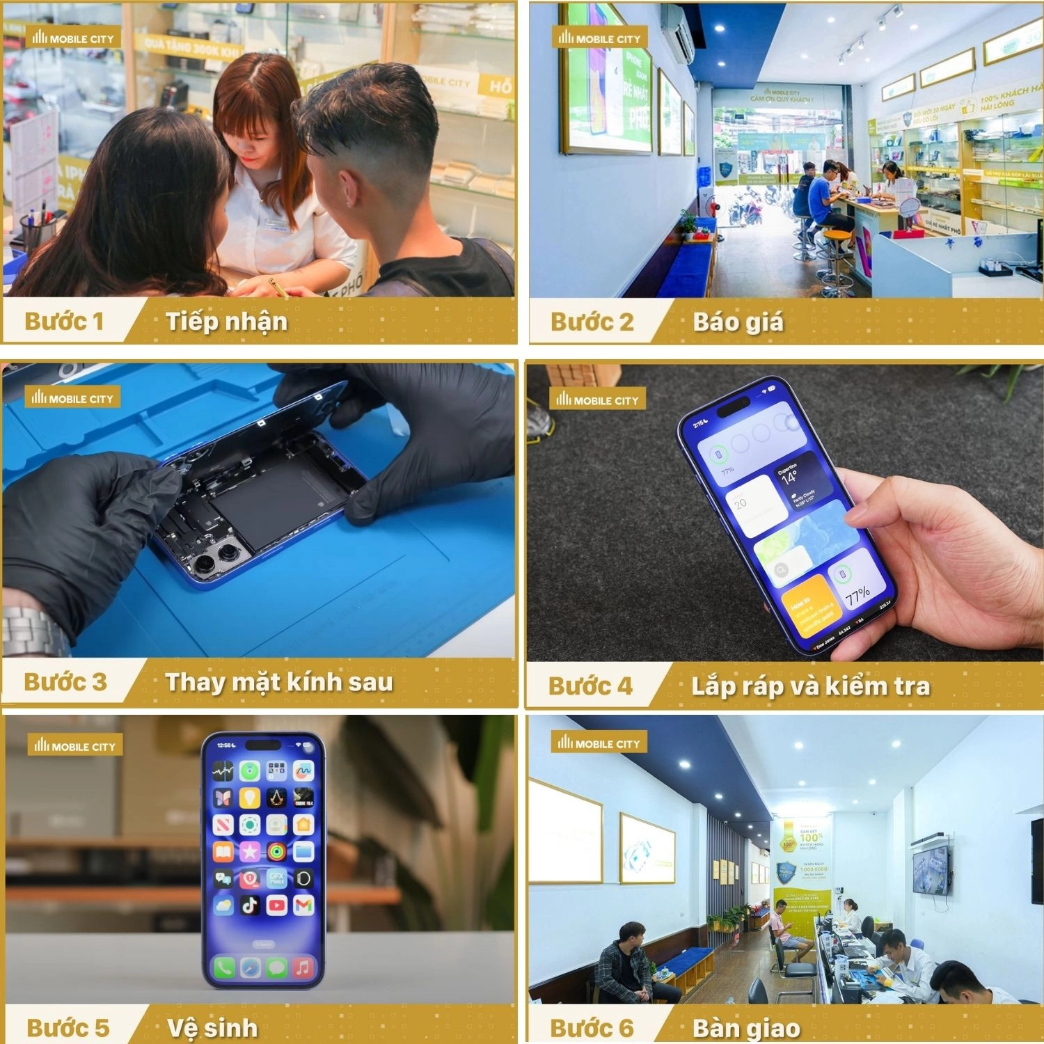 Thay mặt kính sau iPhone 17, quy trình
