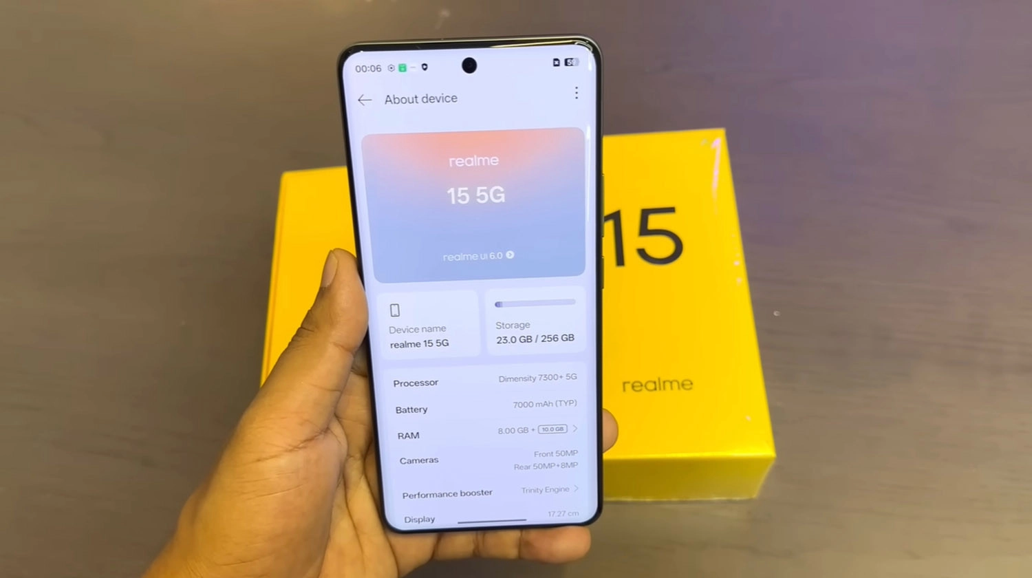 Thông số kỹ thuật của Realme 15