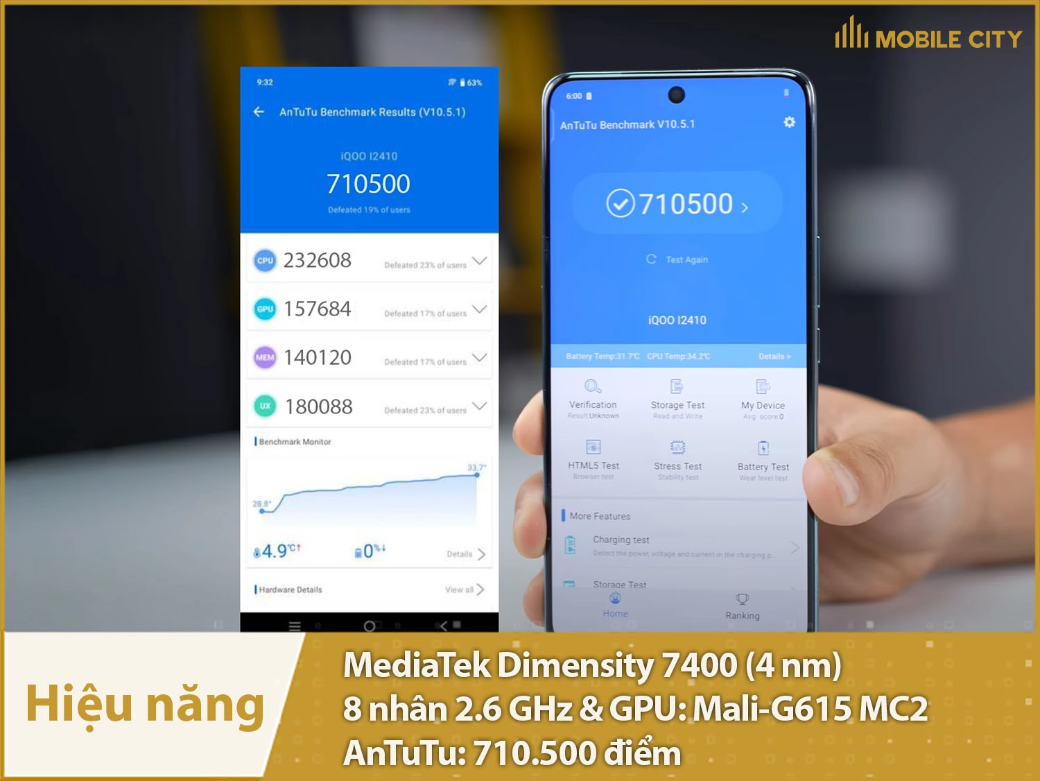 Hiệu năng mạnh mẽ với 710.500 điểm AnTuTu