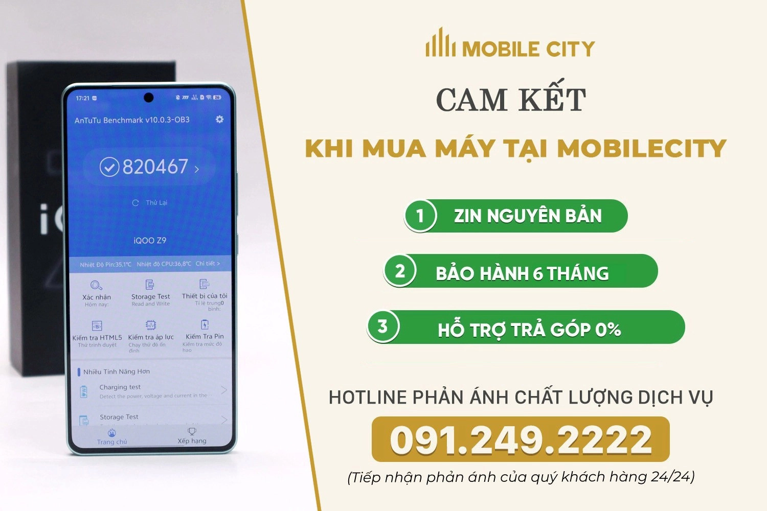 Cam kết mua máy tại MobileCity