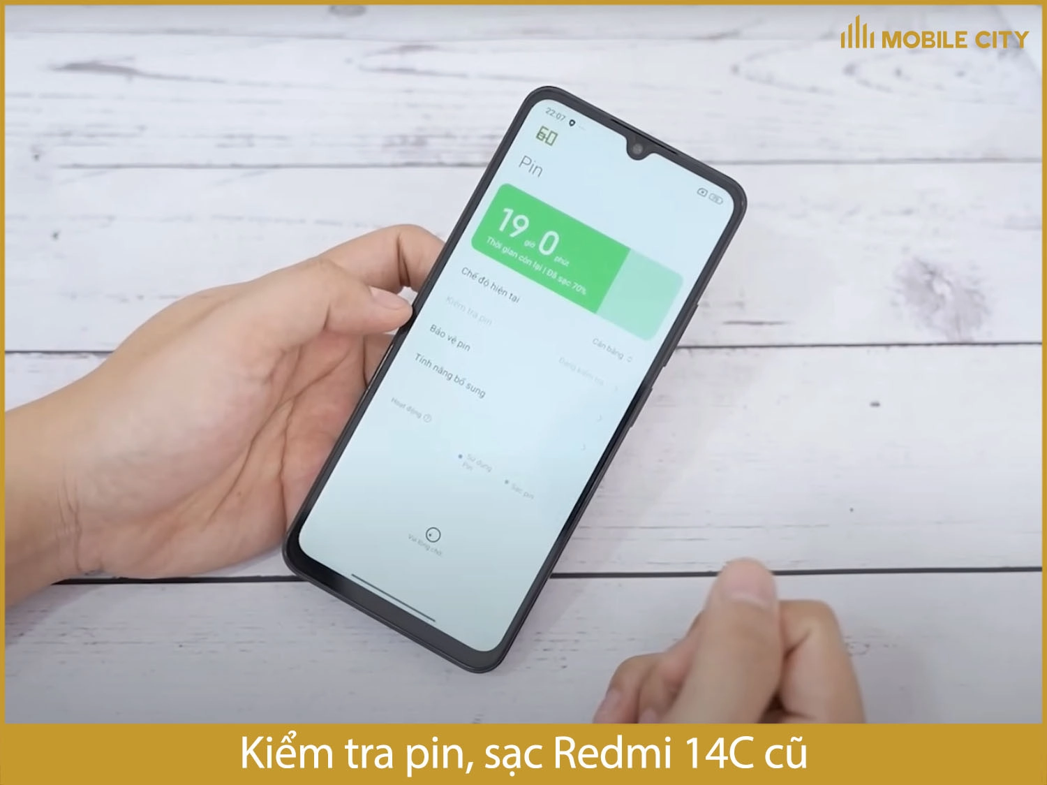 Kiểm tra pin và khả năng sạc