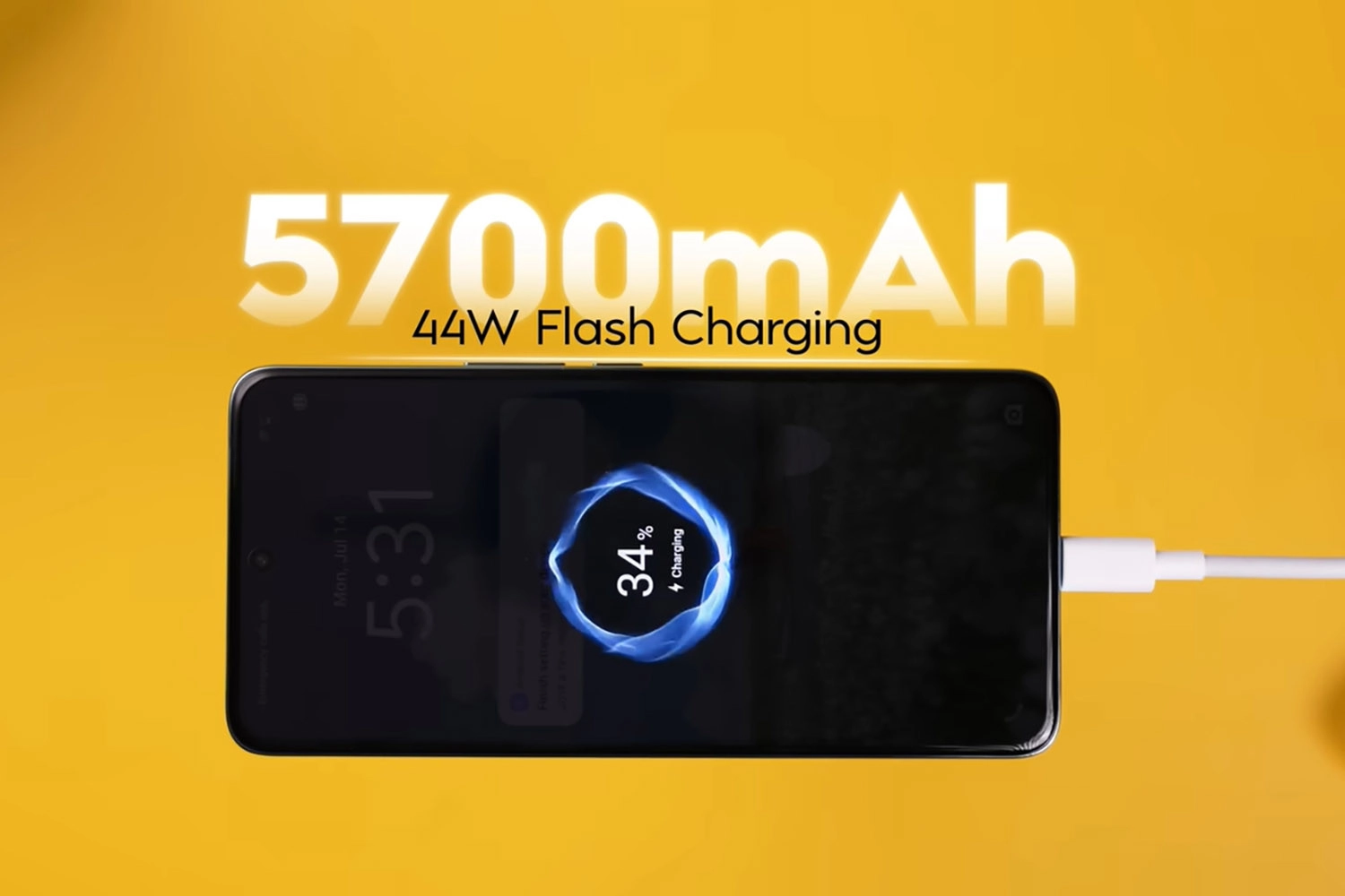 Pin 5.700 mAh, sạc 44W