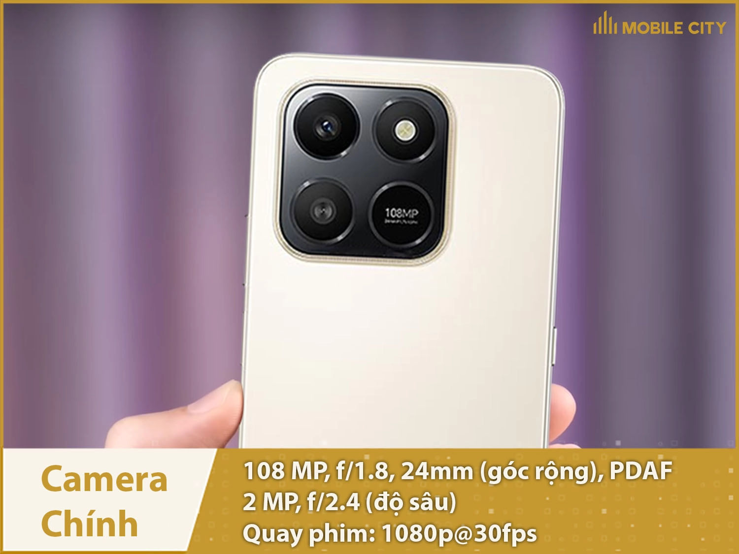 Camera chính 108MP & Quay phim 1080p