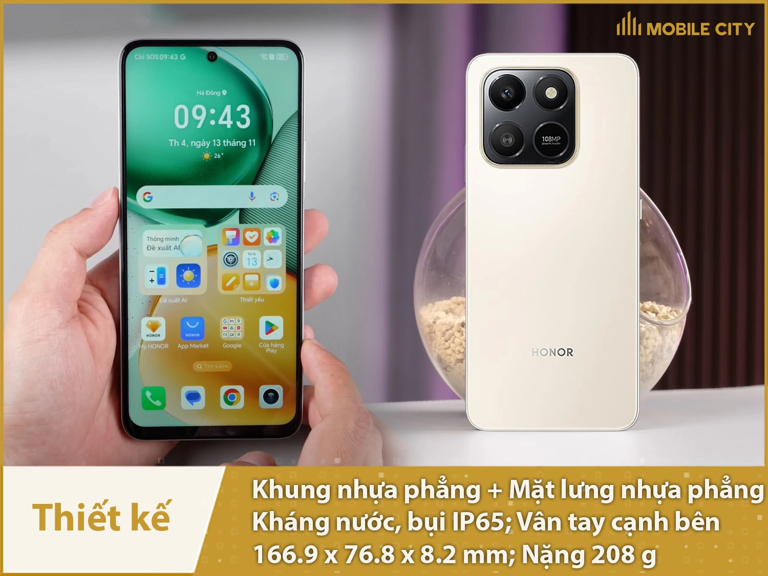 Thiết kế vuông vức mỏng 8,2mm, hỗ trợ IP65 bền bỉ
