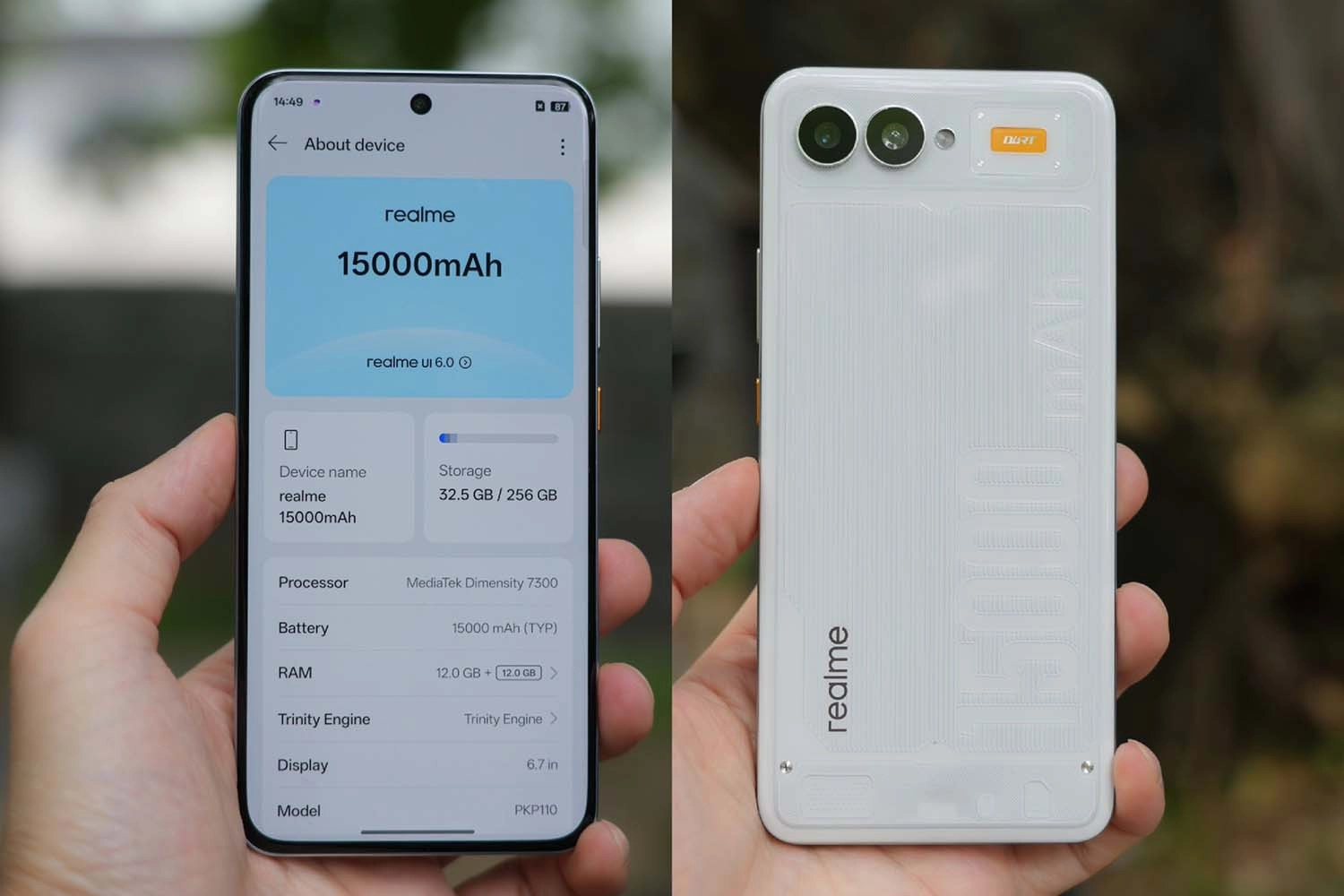 Realme 15000mAh có chip Dimensity 7300
