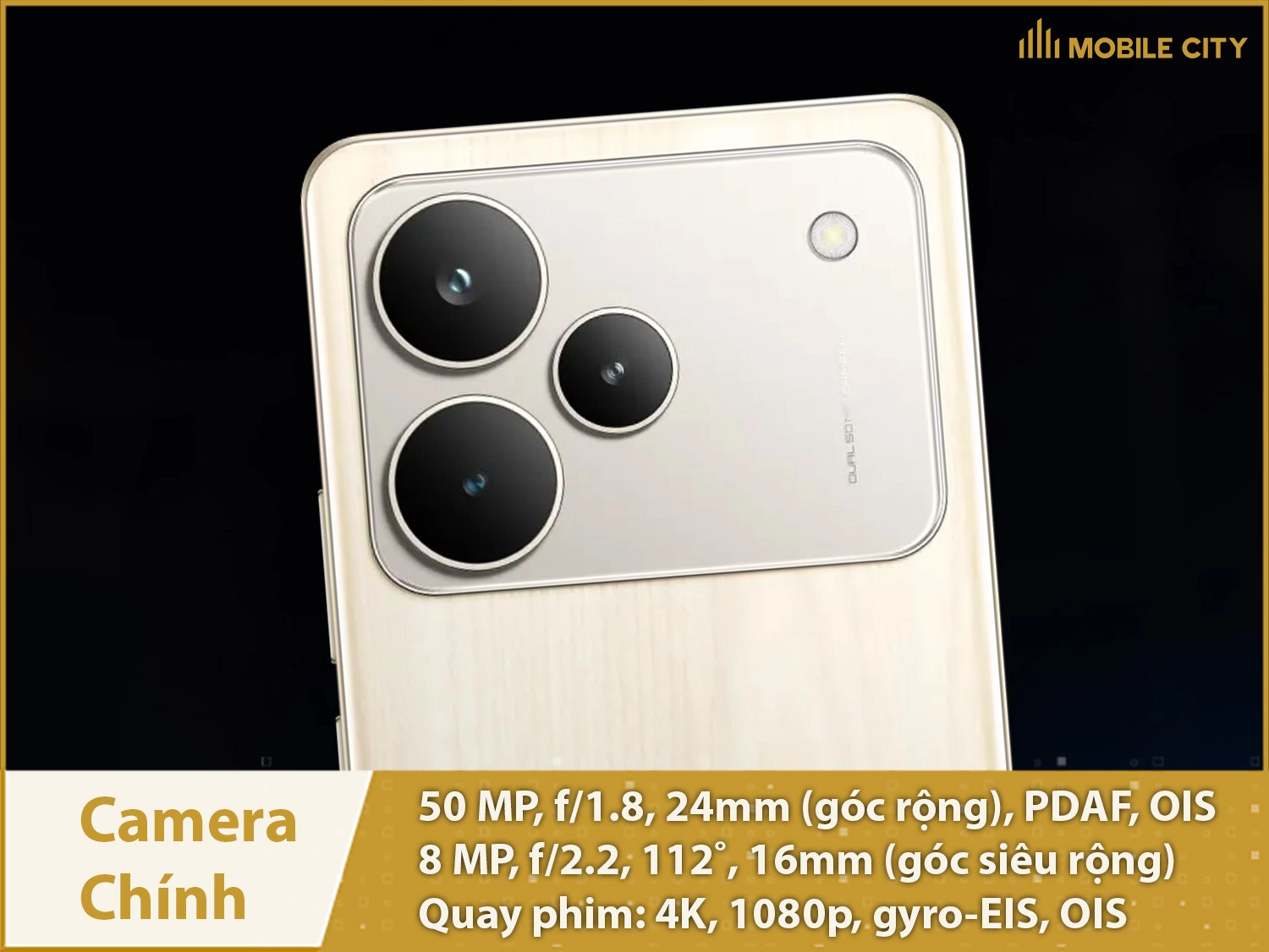Camera chính 50MP; Quay phim 4K