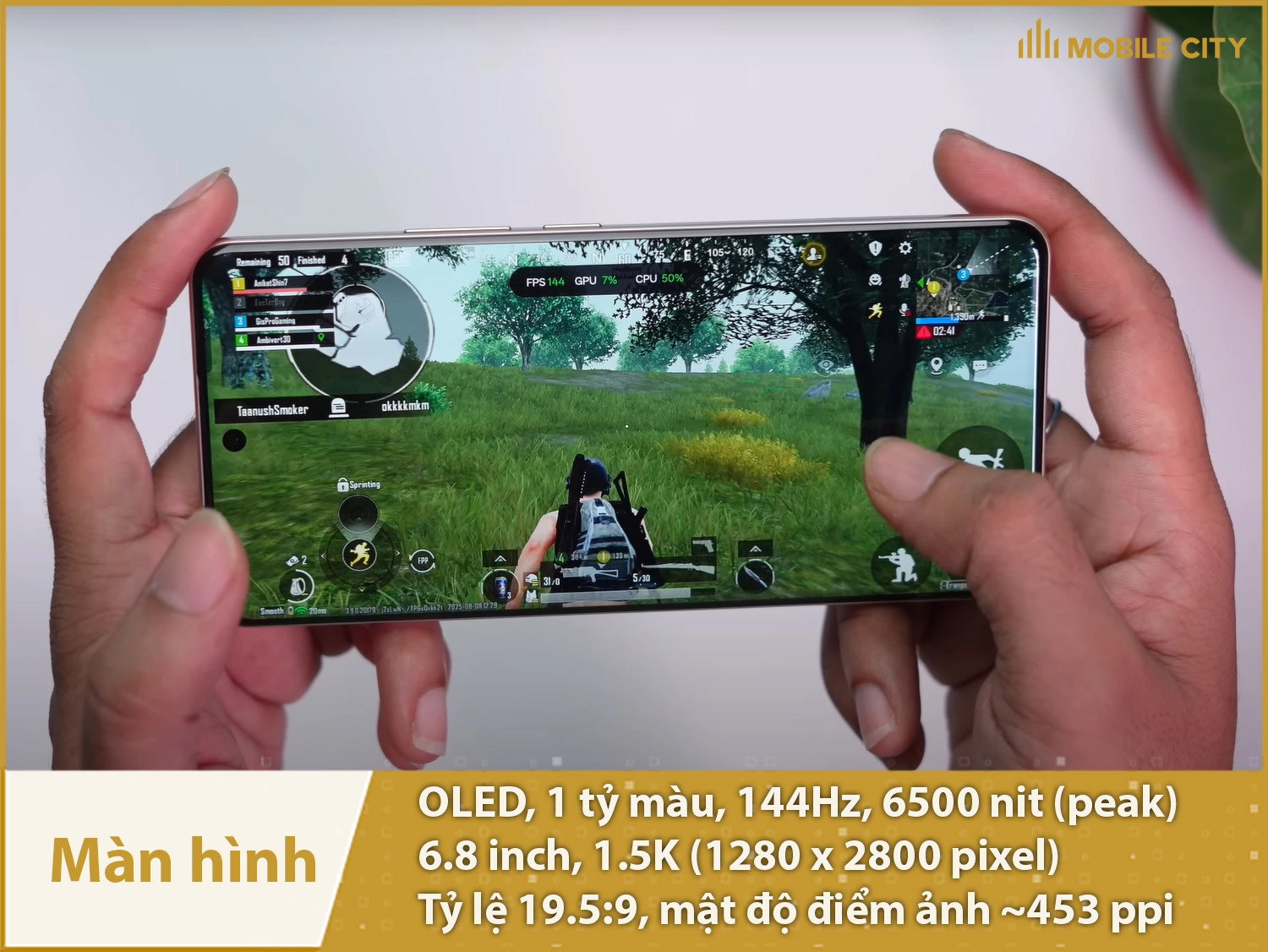 Màn hình OLED 144Hz, 1.5k có độ sáng 6500nit