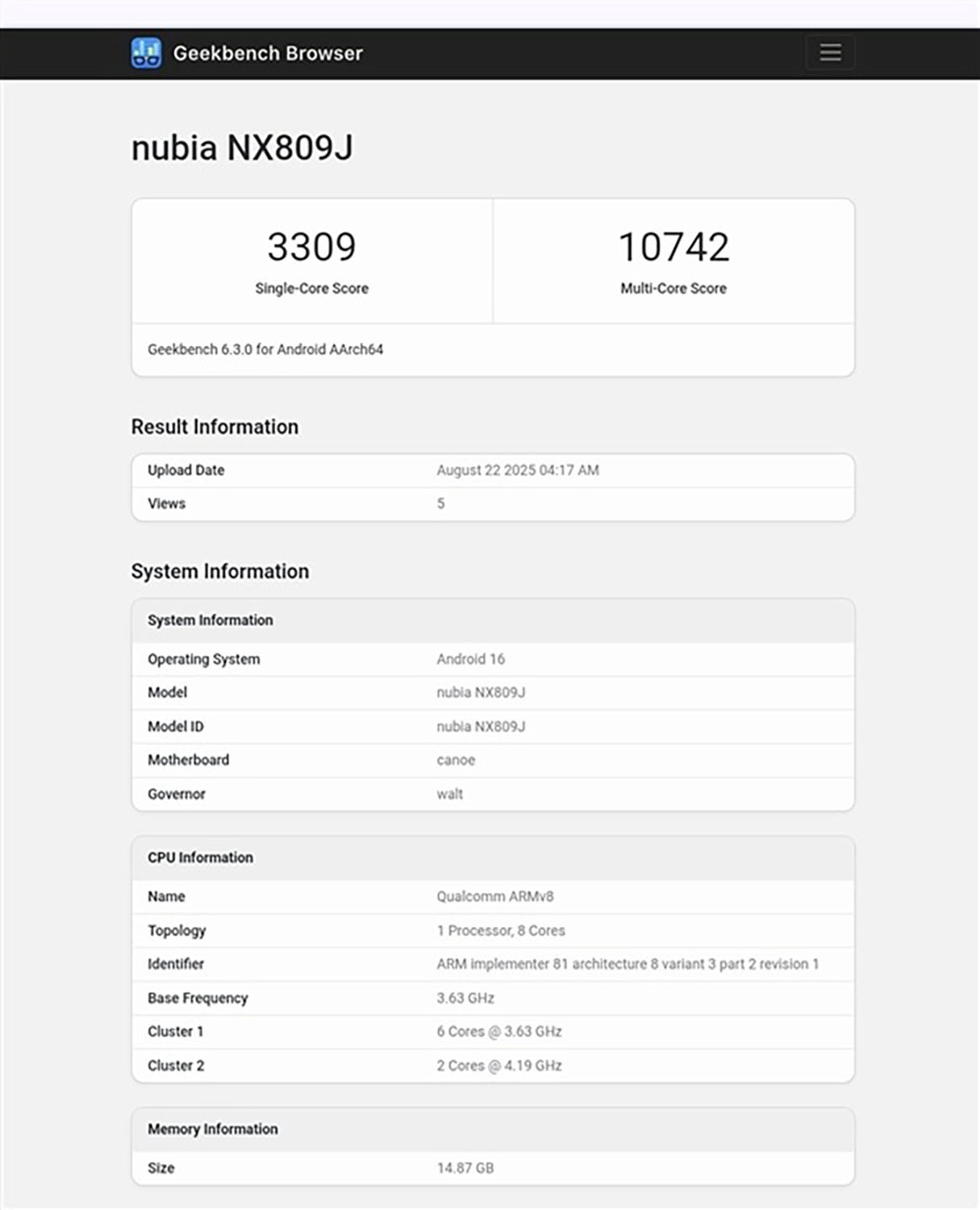 Red Magic 11 Ultra đã xuất hiện trên trang web điểm chuẩn Geekbench