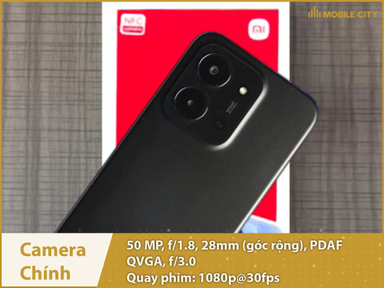 Camera chính 50MP & Quay phim 1080p sắc nét