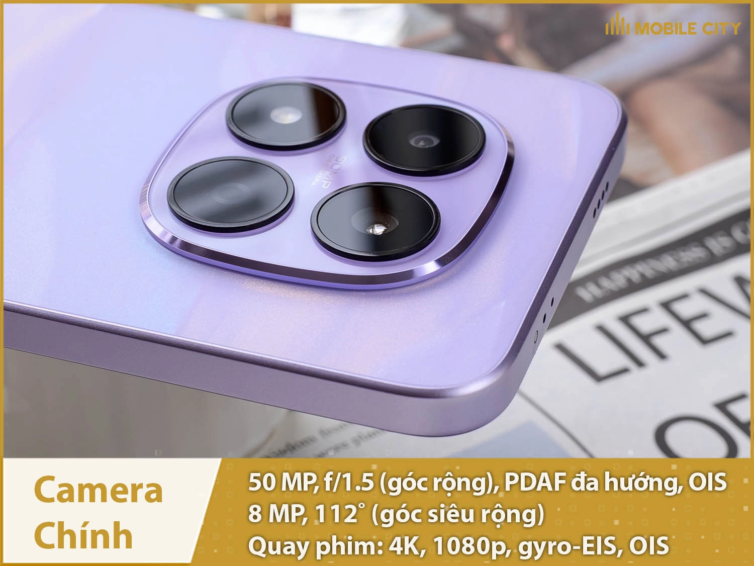 Camera chính 50MP; Quay phim 4K