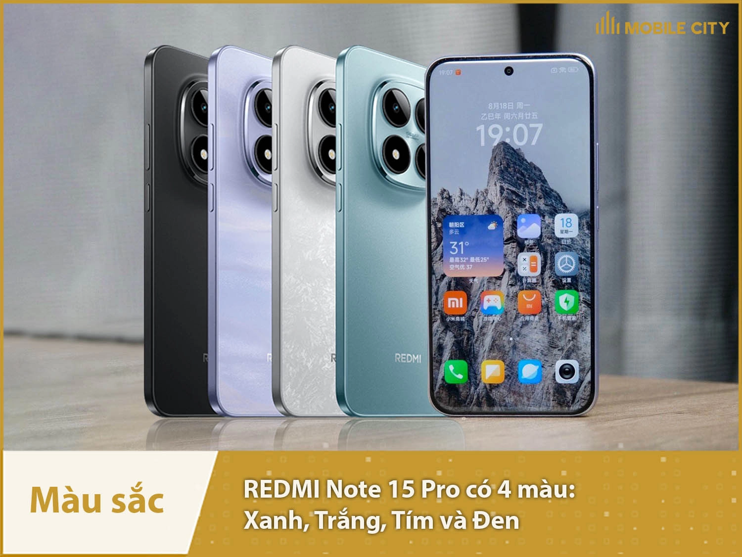 REDMI Note 15 Pro cung cấp 4 màu sắc đa dạng