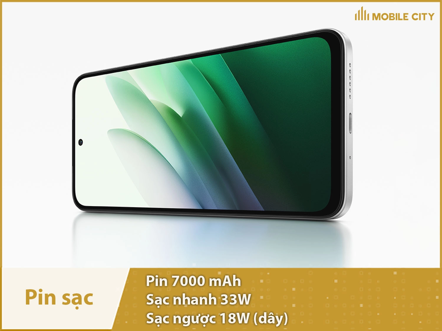 Pin 7000mAh cực trâu & Sạc 33W, có sạc ngược