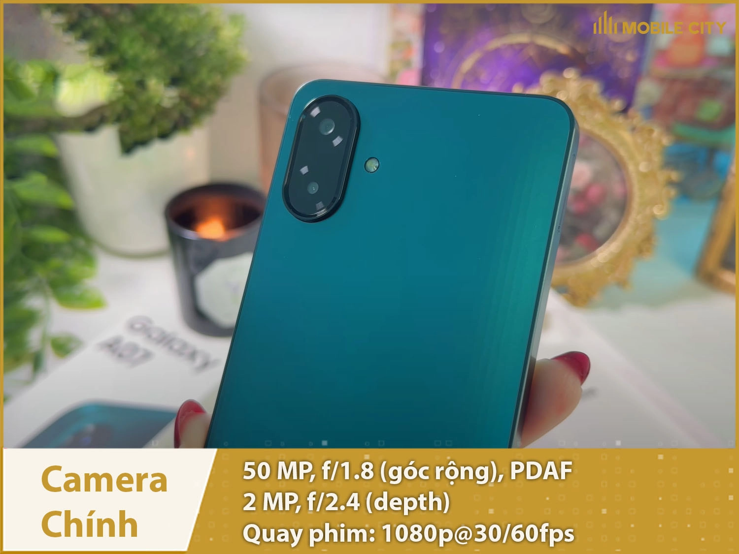 Camera 50MP; Selfie 8MP & Quay phim Full HD sắc nét