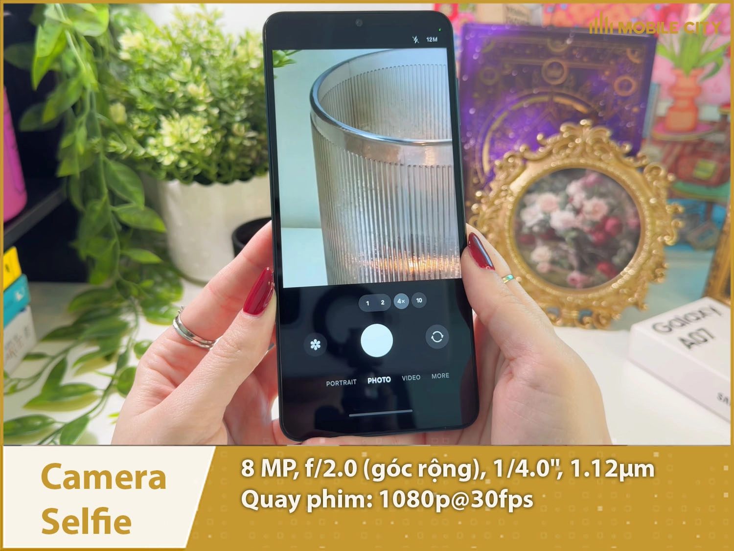 Camera selfie 8MP & Quay phim Full HD sắc nét