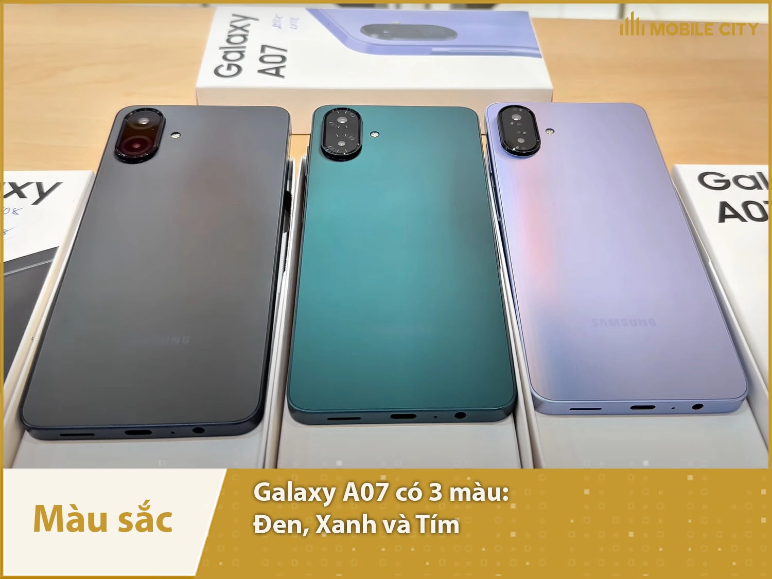 Samsung A07 cung cấp 3 màu sắc lựa chọn