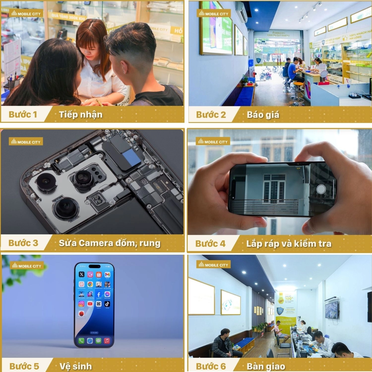 Sửa Camera đốm, rung iPhone 17 Pro Max, quy trình