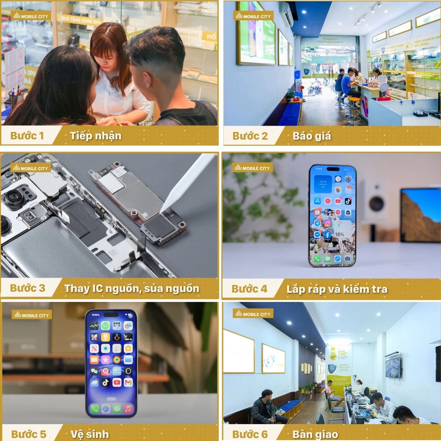 Sửa nguồn iPhone 17 Pro, quy trình