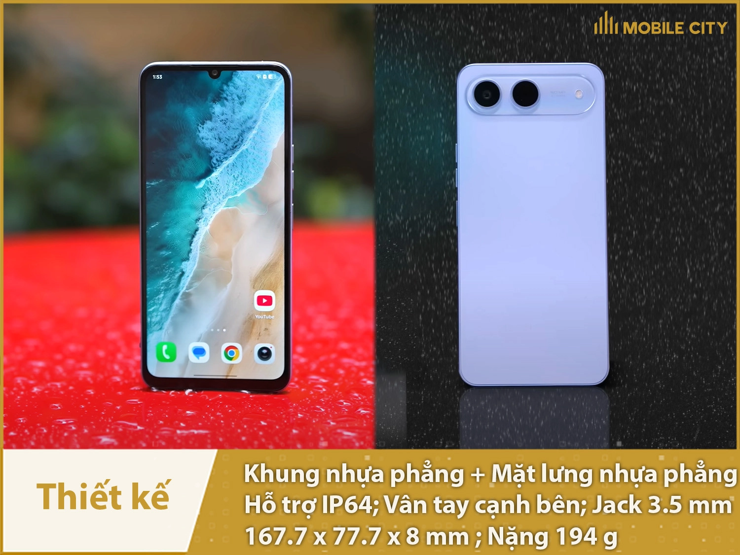 Thiết kế vuông vức, có IP64