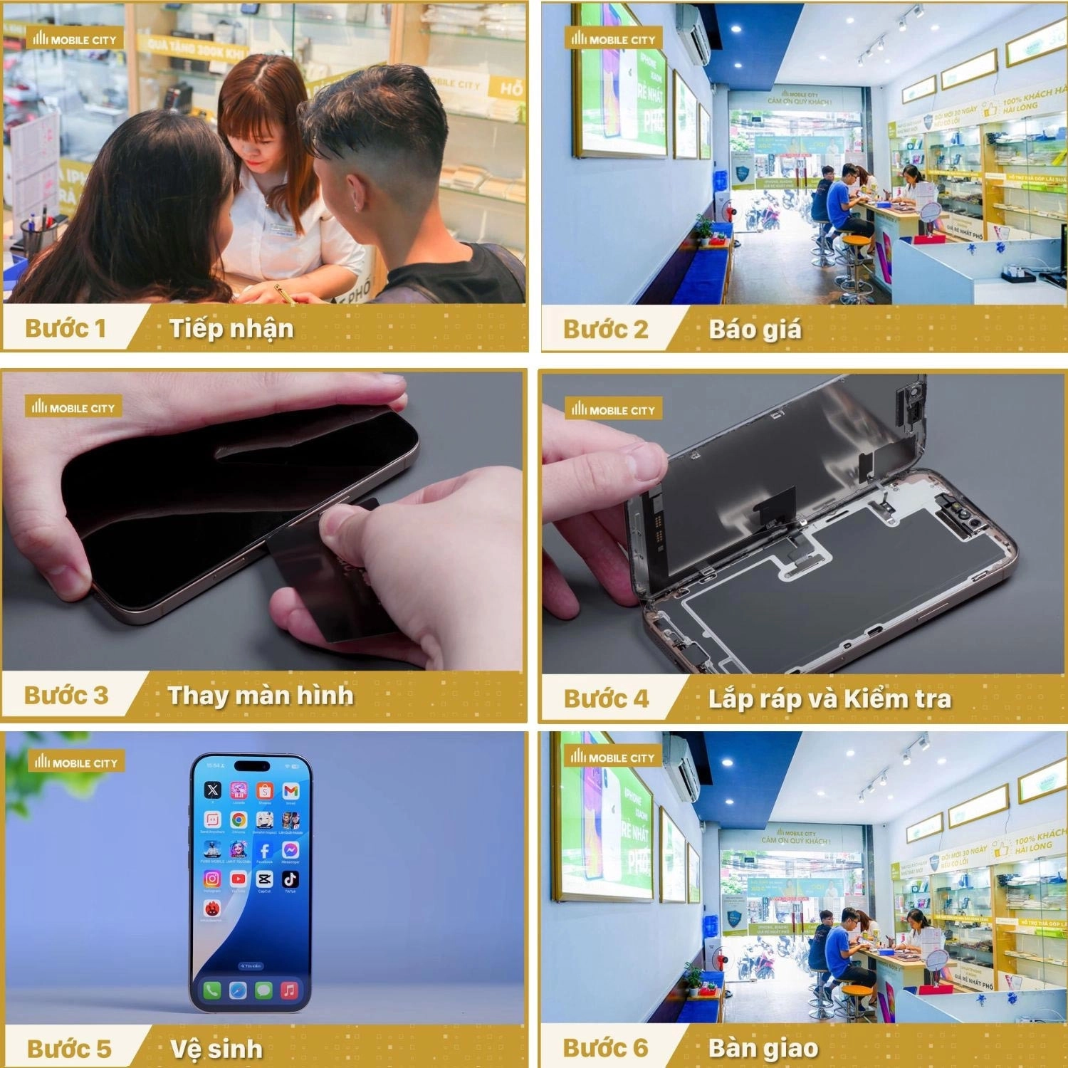 Thay màn hình iPhone 17 Pro, quy trình