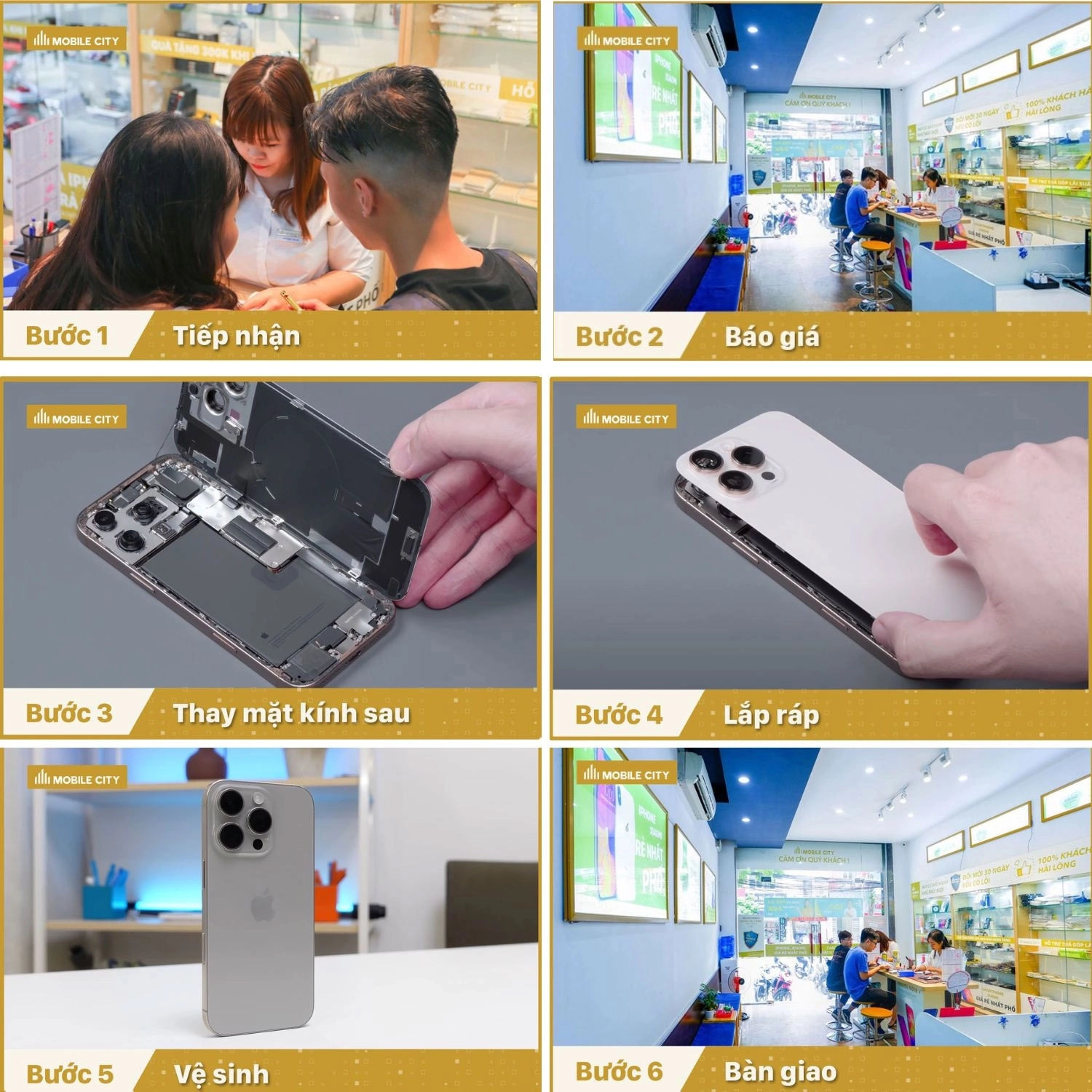 Thay mặt kính sau iPhone 17 Pro Max, quy trình