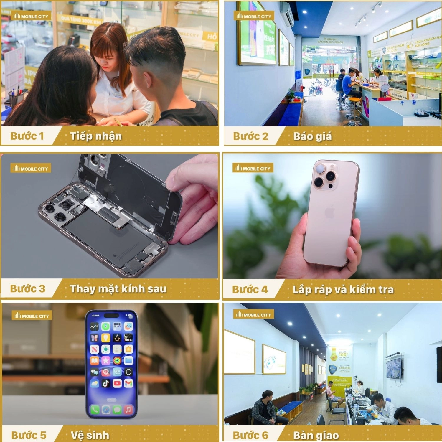 Thay mặt kính sau iPhone 17 Pro, quy trình