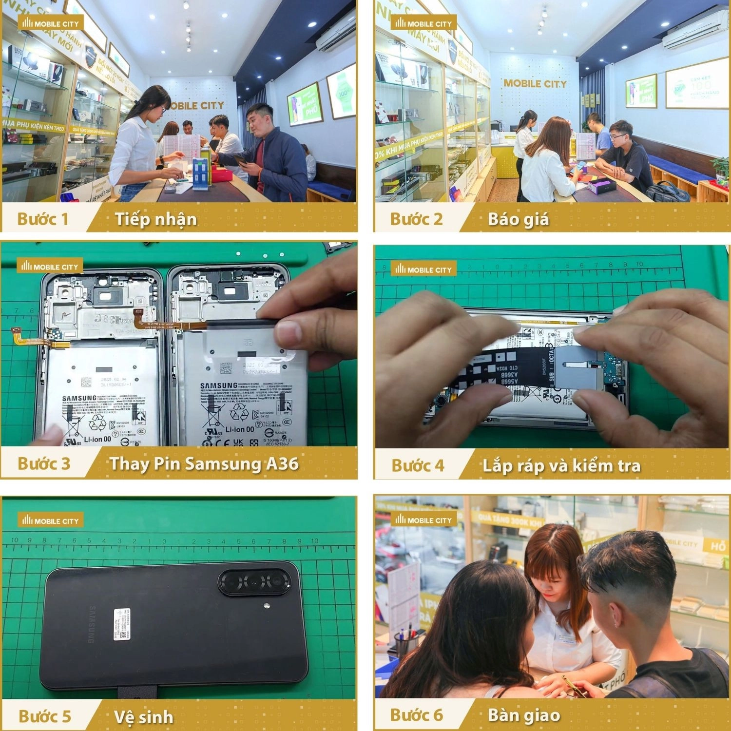 Thay Pin Samsung Galaxy A36, Quy trình thay Pin Samsung Galaxy A36 chuẩn xác nhất