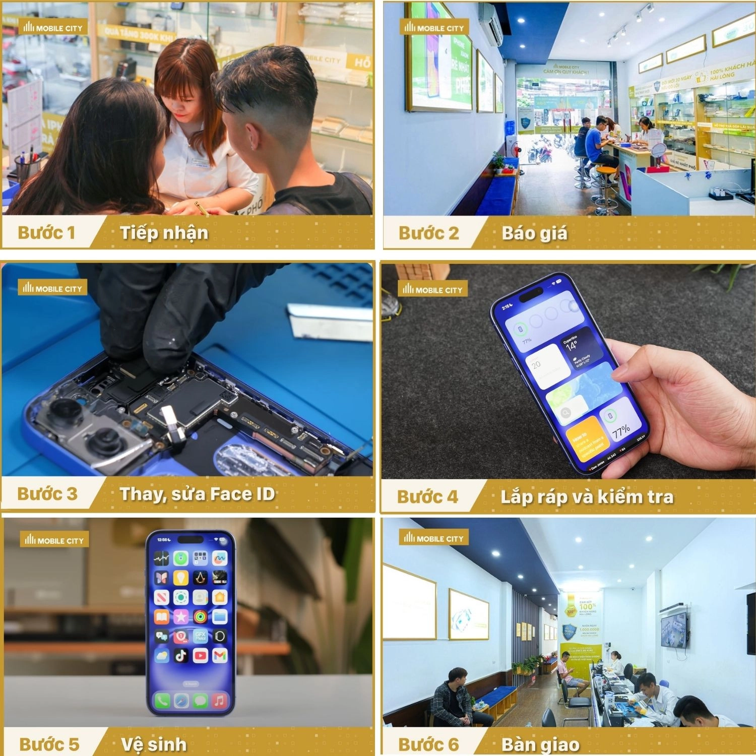 Sửa Face ID iPhone 17, quy trình