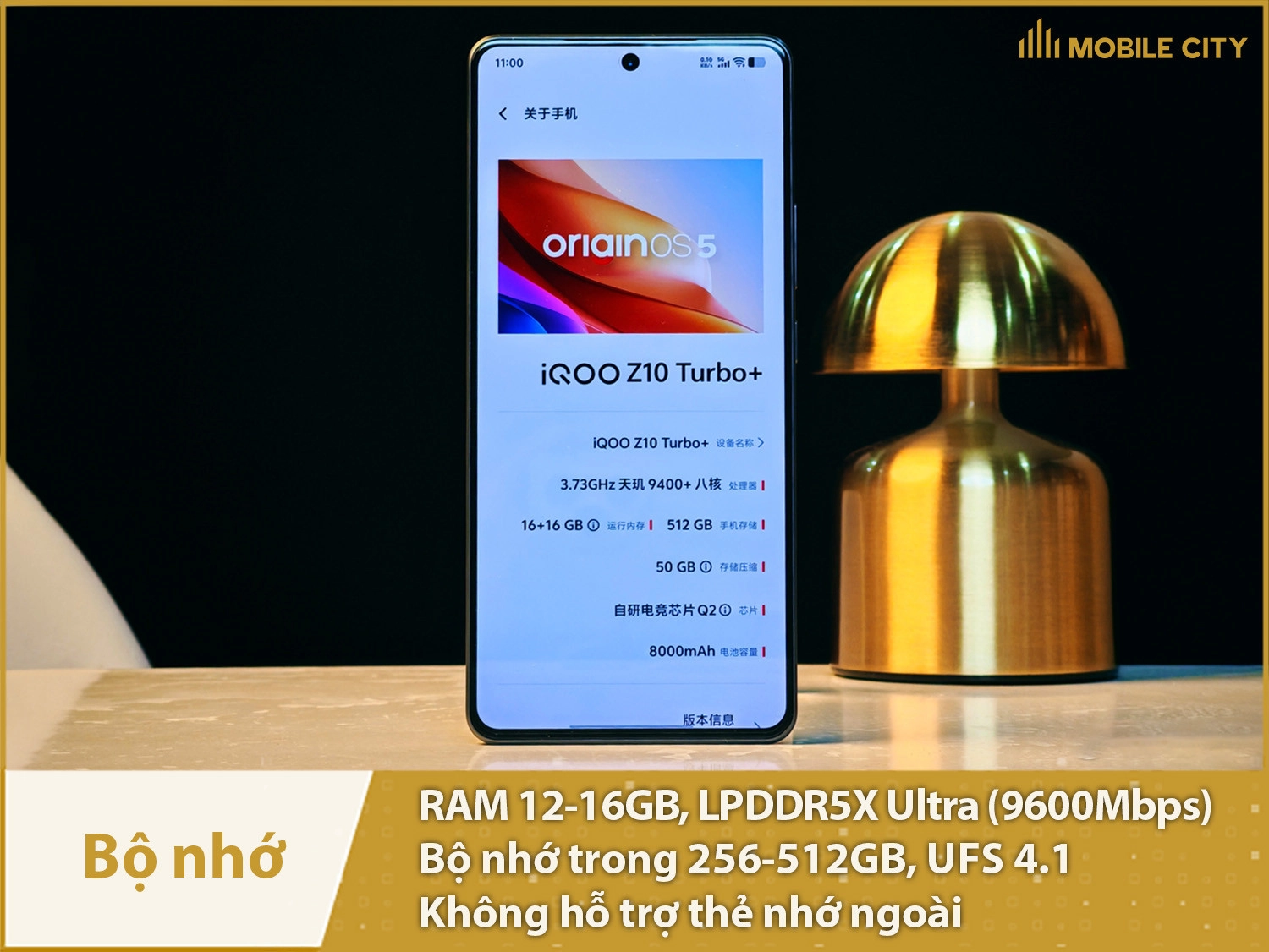 iQOO Z10 Turbo Plus có RAM 12-16GB & Bộ nhớ trong 256-512GB
