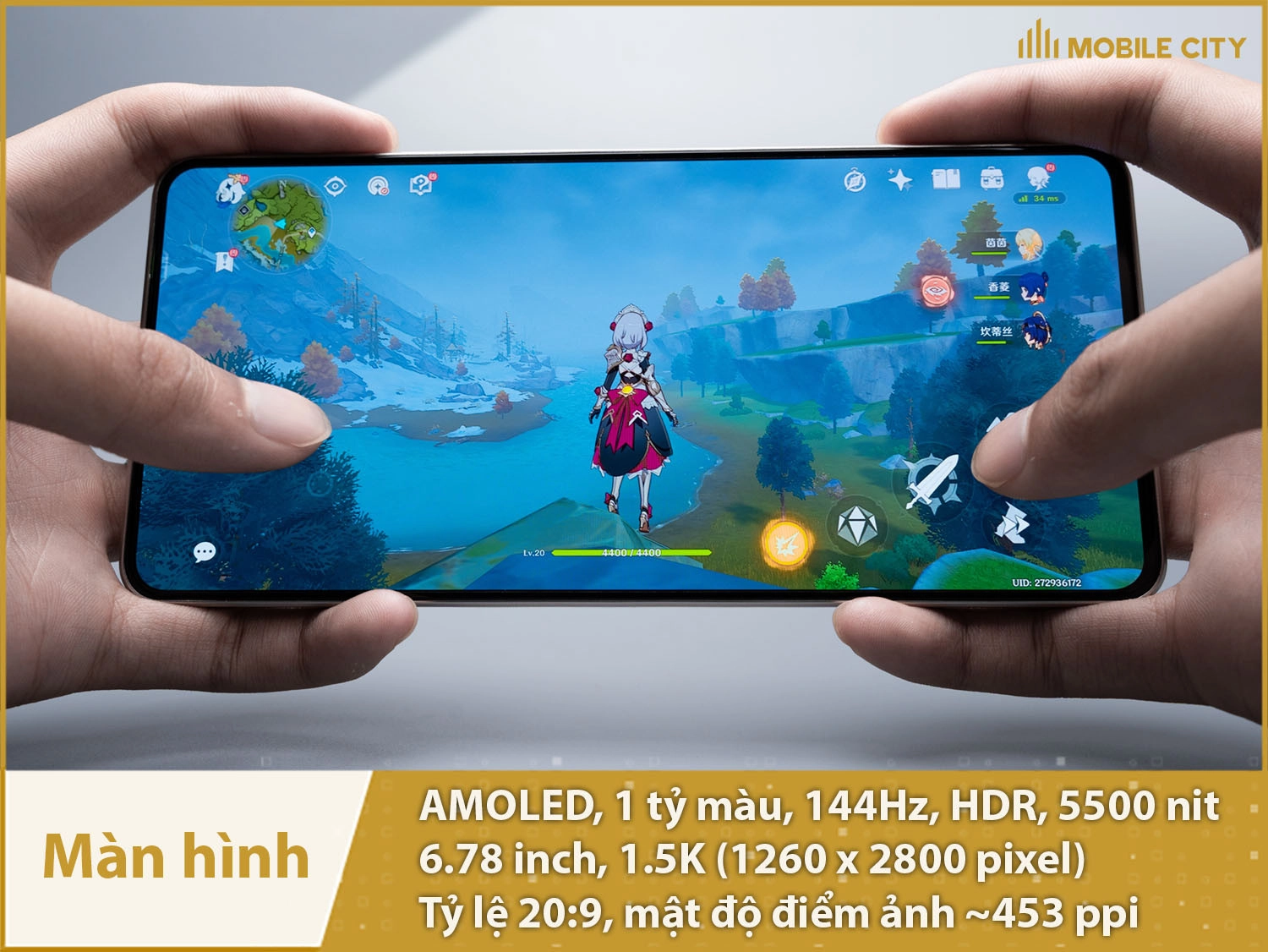 Màn hình AMOLED 144Hz siêu mượt