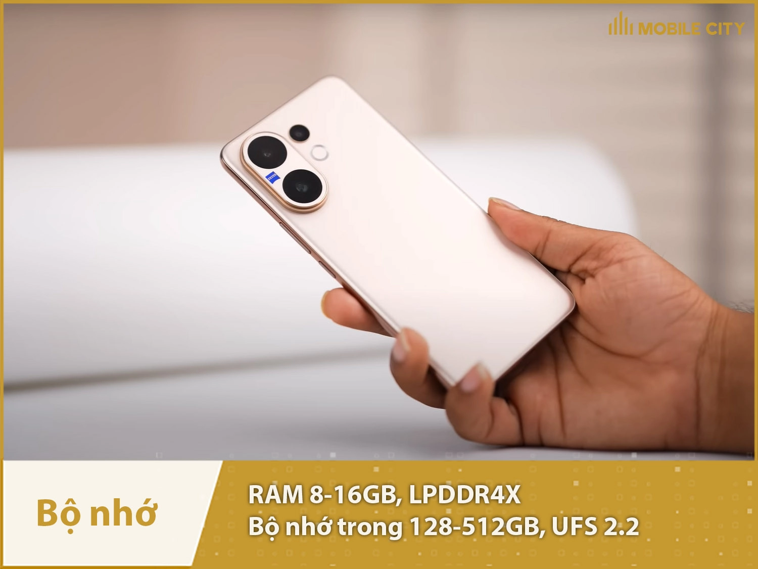 Vivo V60 có RAM 8-16GB & Bộ nhớ trong 128-512GB
