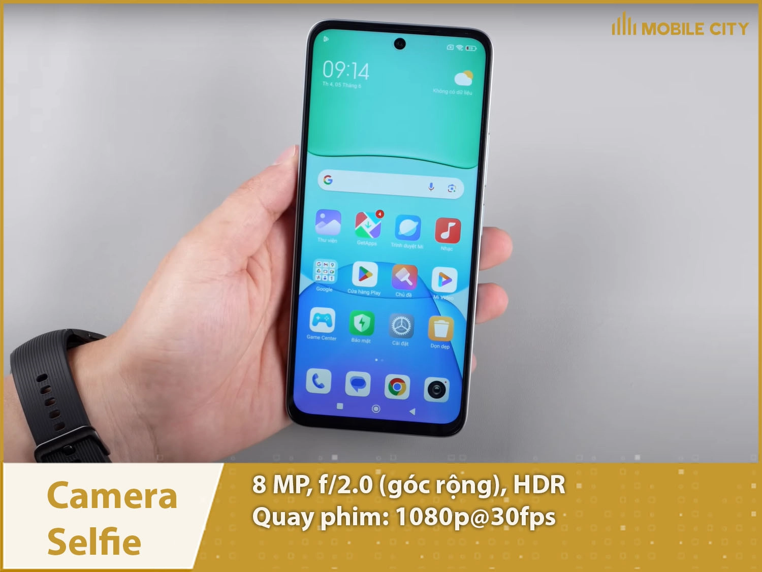 Camera selfie 8MP & Quay phim 1080p sắc nét
