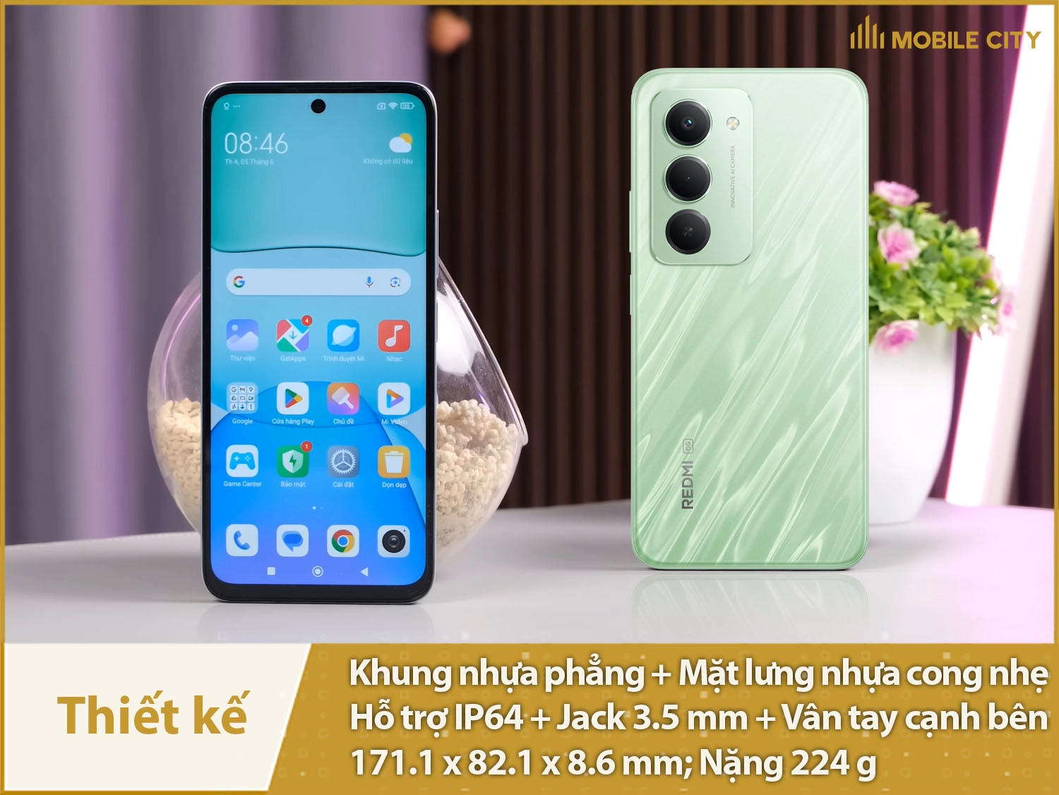 Thiết kế hiện đại có IP64