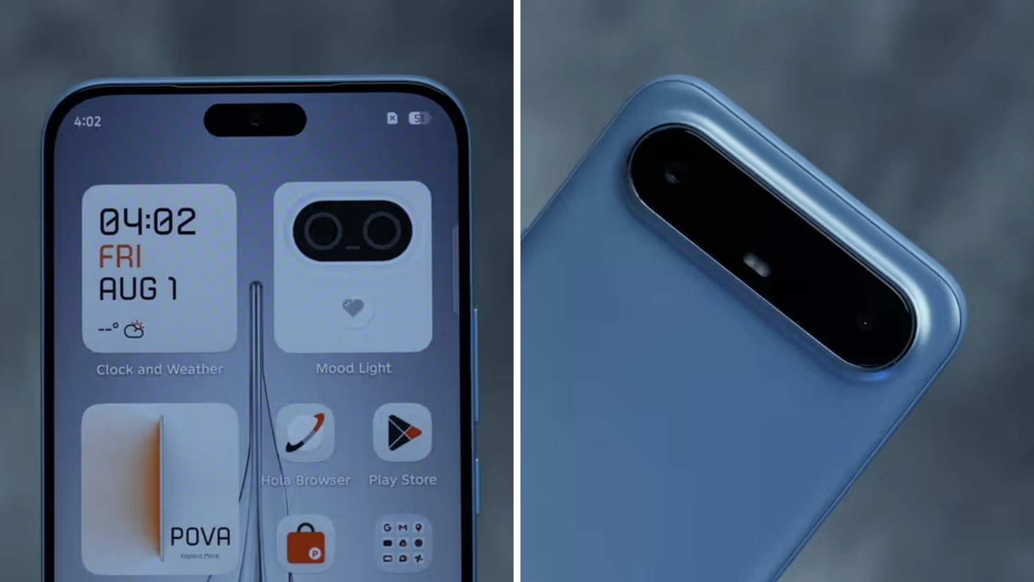 Cụm camera trước và sau Tecno POVA Slim 5G
