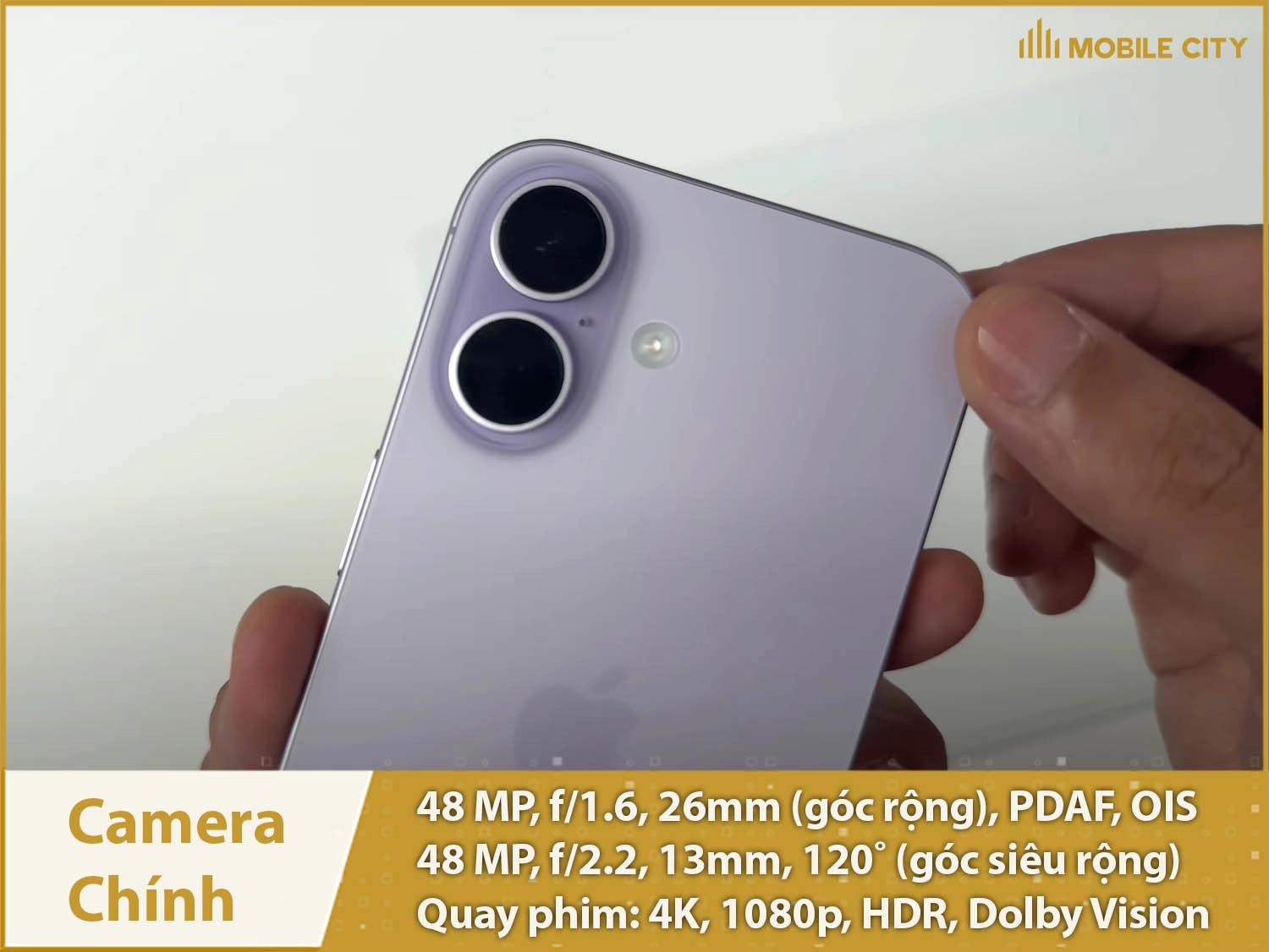 Camera chính 48MP; Quay phim 4K