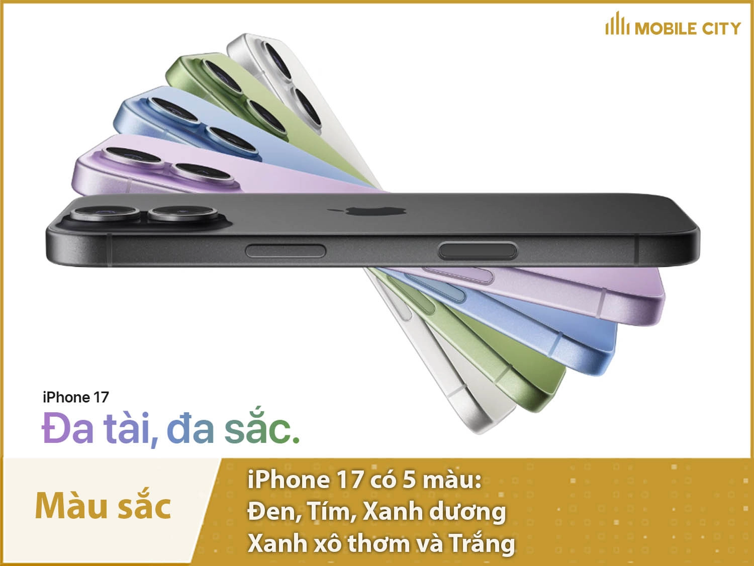 iPhone 17 cung cấp 5 màu sắc trẻ trung