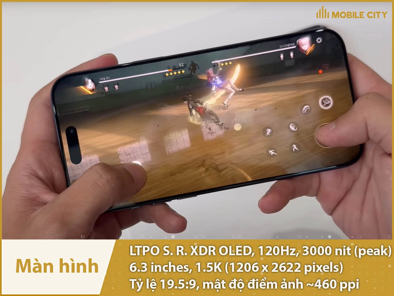 Màn hình 6,3 inch OLED 120Hz 1.5K