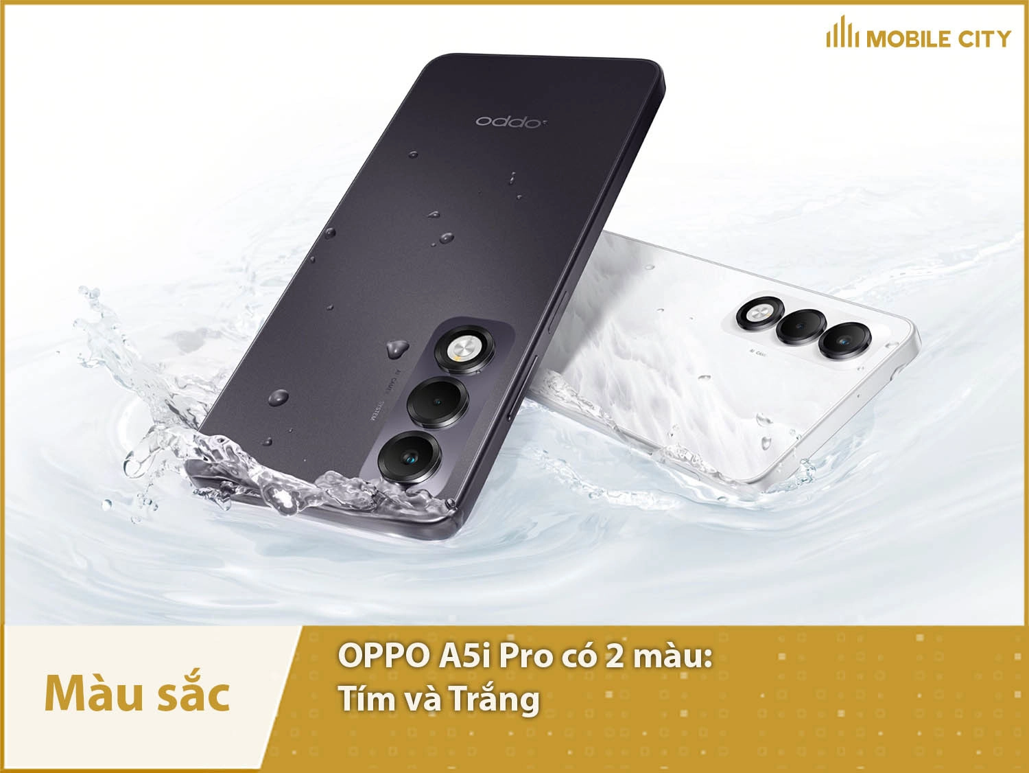 OPPO A5i Pro có hai màu TIm và Trắng