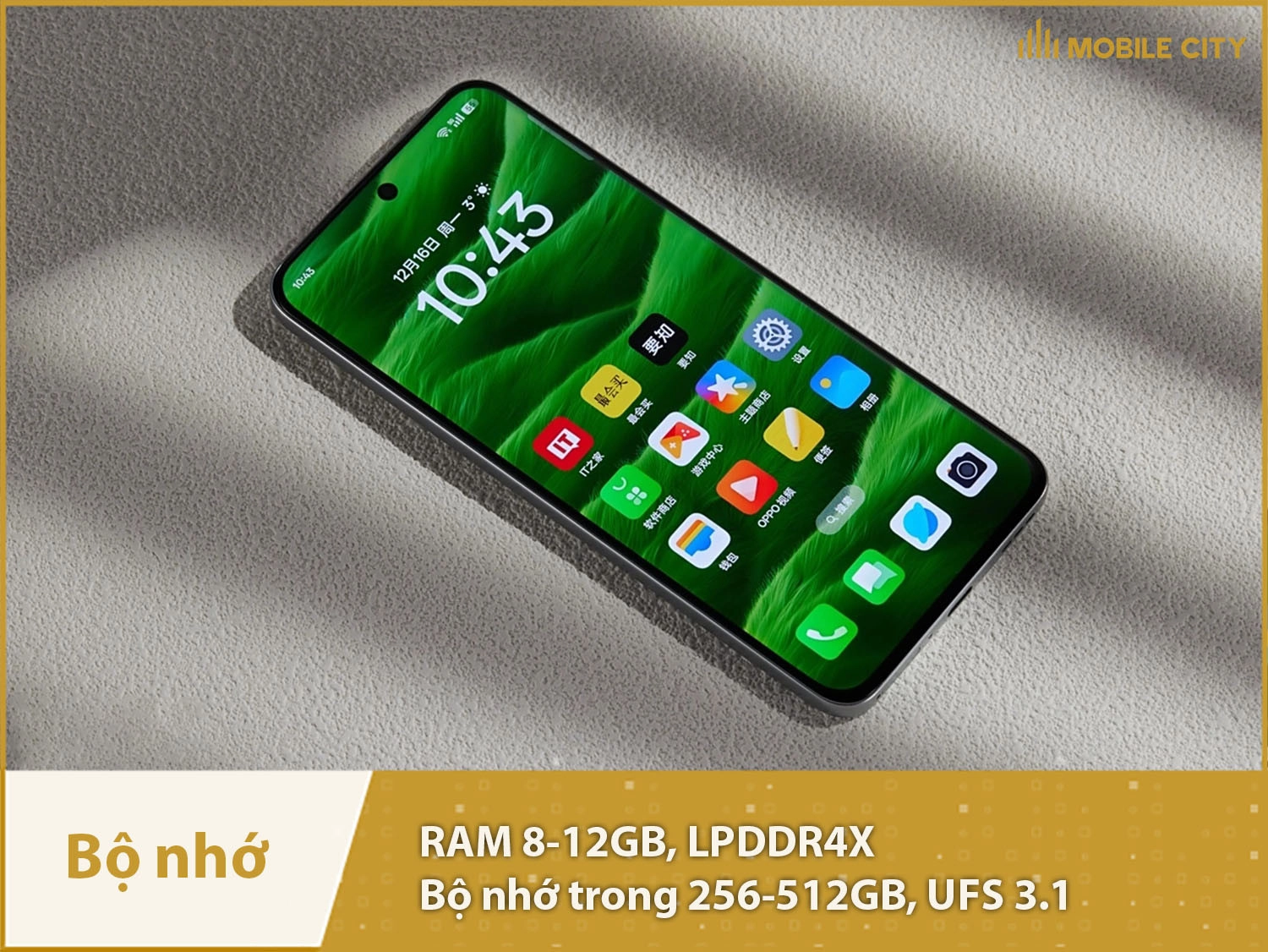OPPO A6 GT có RAM 8-12GB & Bộ nhớ trong 256-512GB