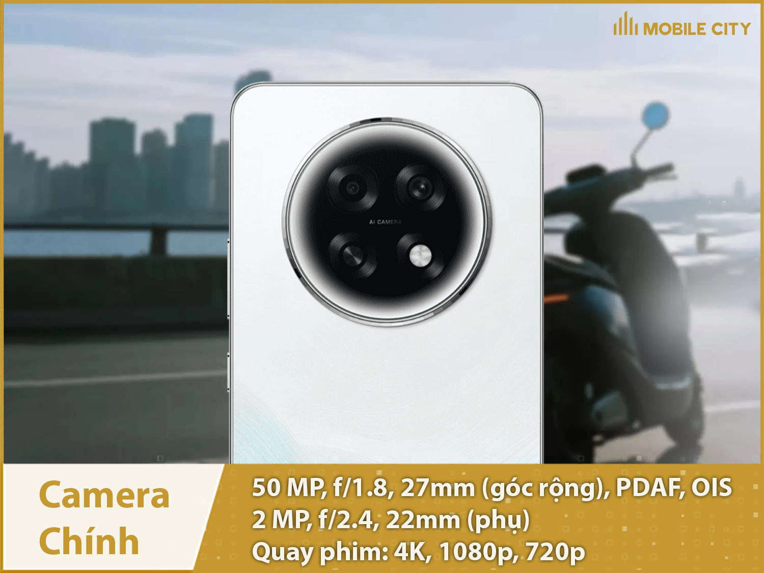 Camera 50MP; Selfie 32MP & Quay video 4K
