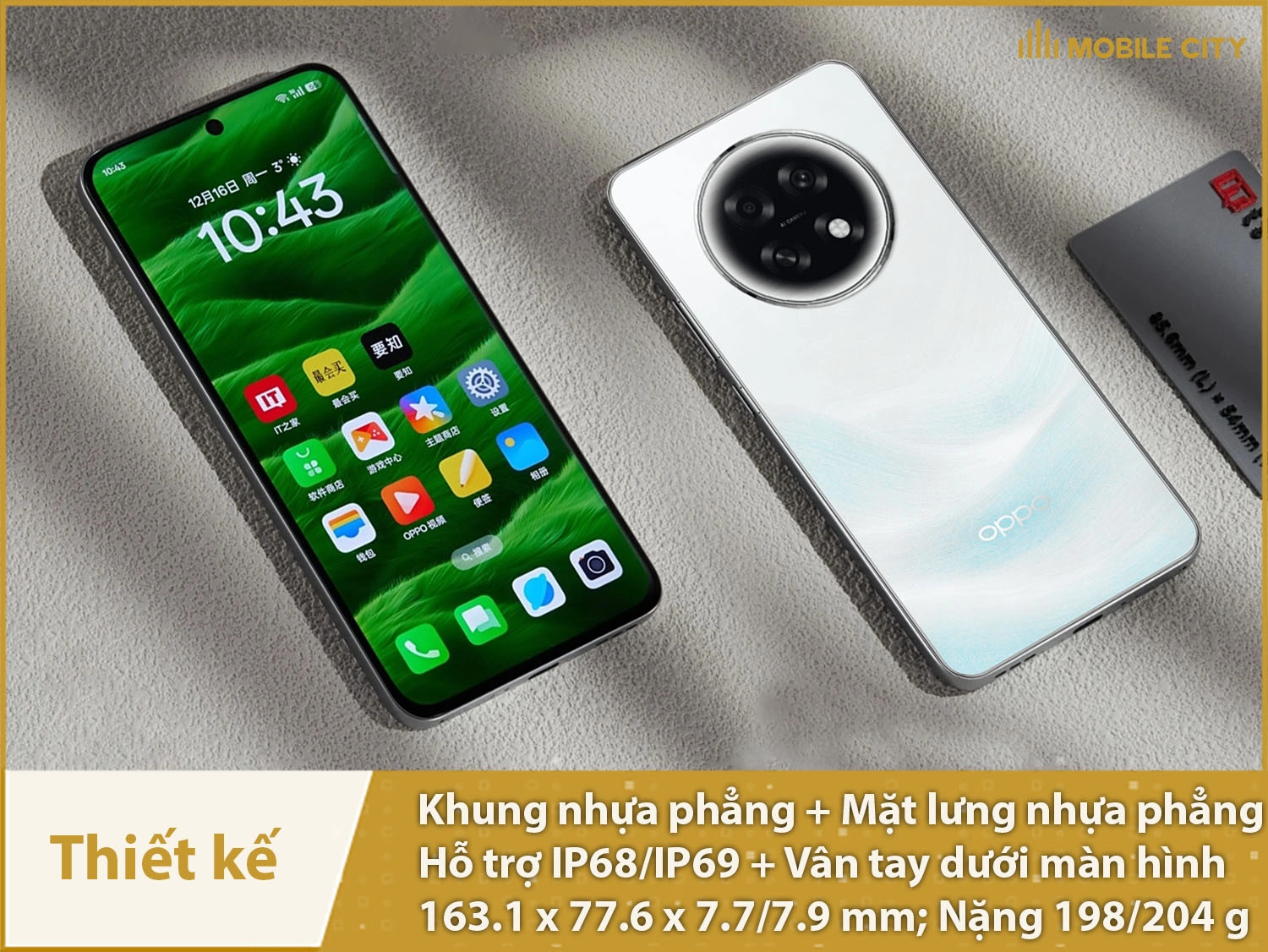 Thiết kế vuông vức, có IP69