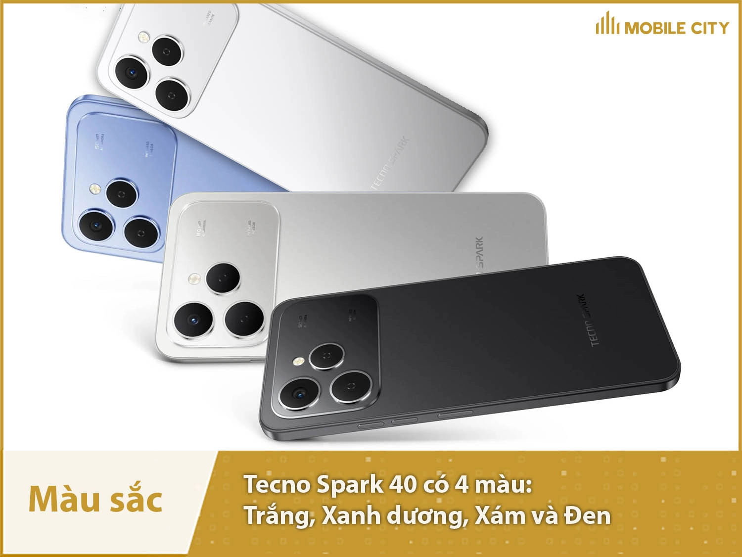 Tecno Spark 40 có 4 màu sắc
