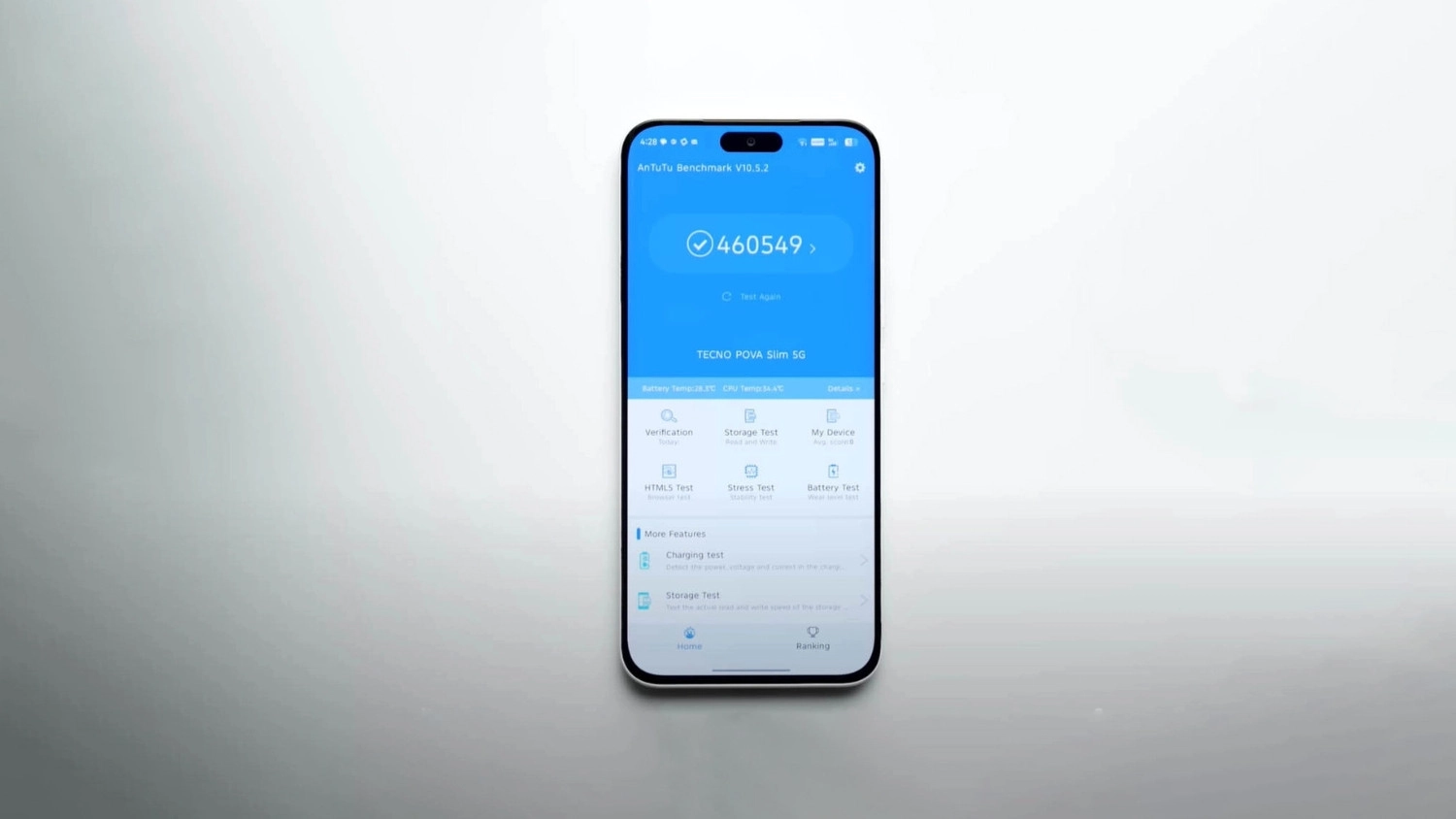 Tecno POVA Slim 5G đạt 464.549 điểm AnTuTu