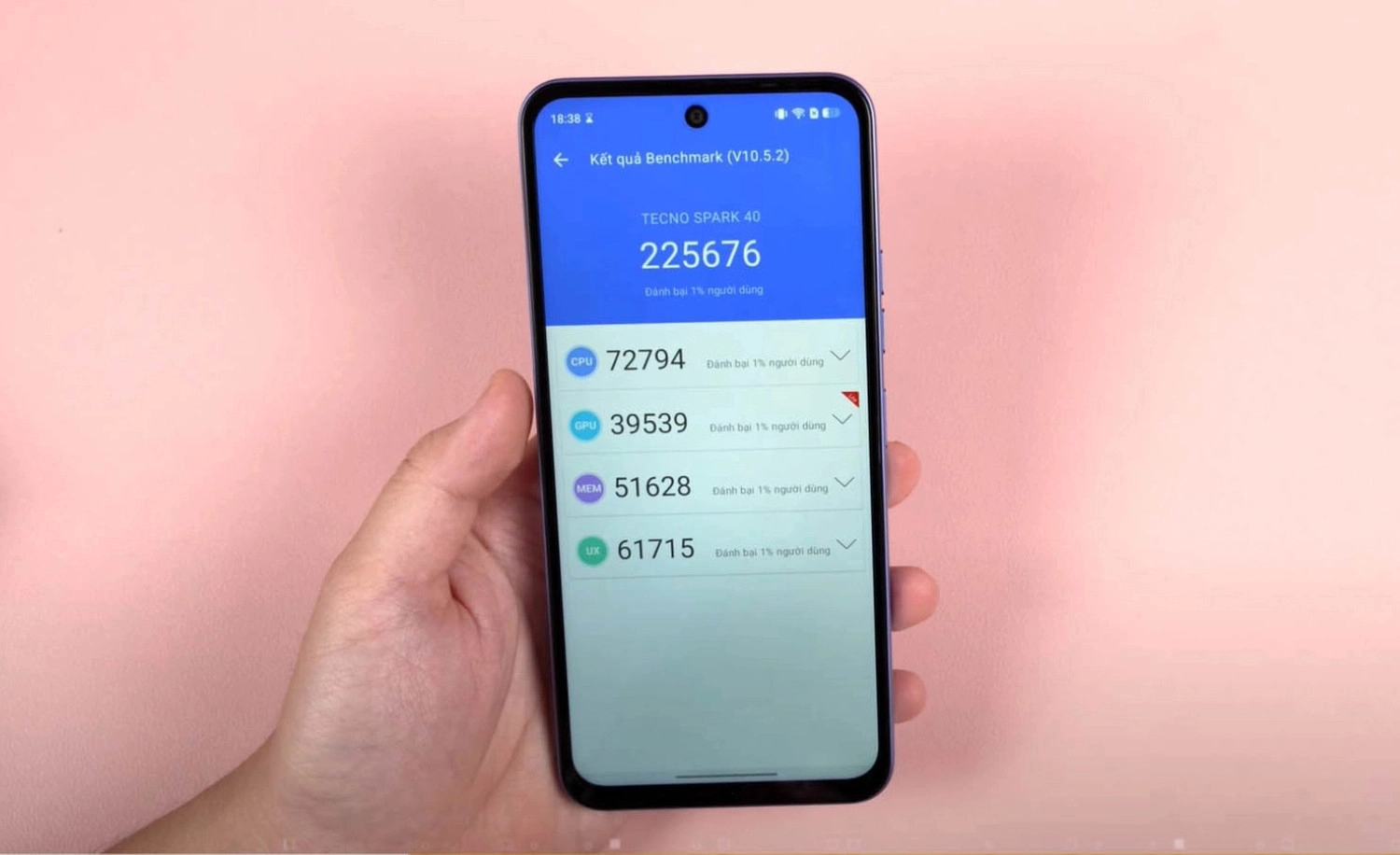 Tecno Spark 40 đạt 225.676 điểm AnTuTu